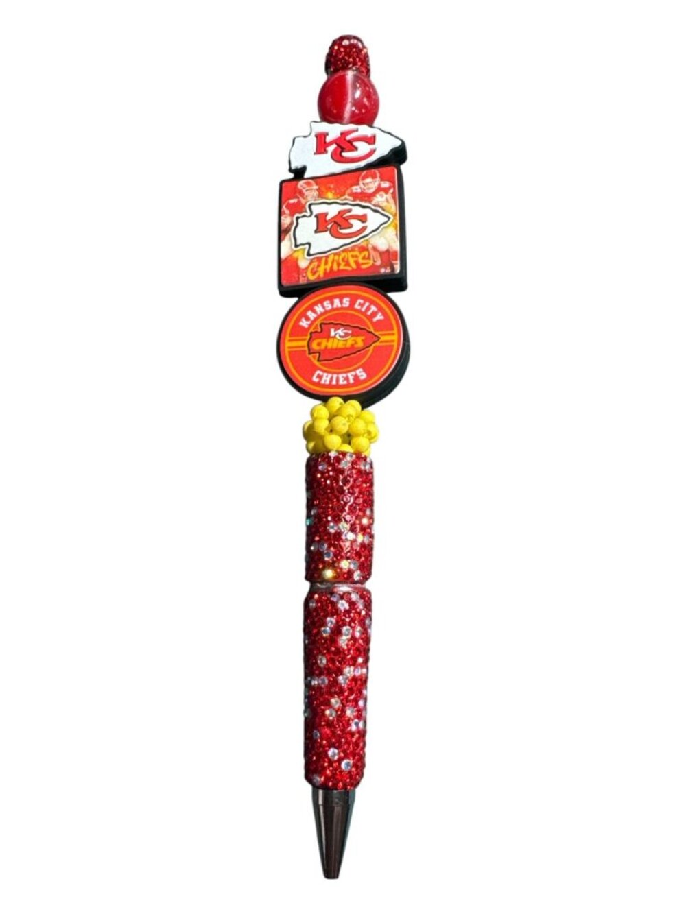 Kansas City Chiefs Beaded Rhinestone Pen - Fun Team Logo Design